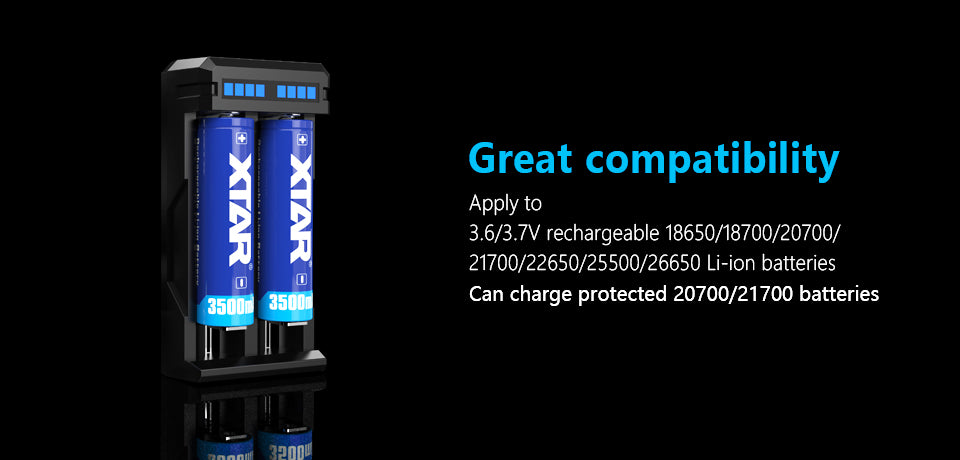 Xtar SC2 hurtiglader for 18650 - 26650 Li-Ion batteri