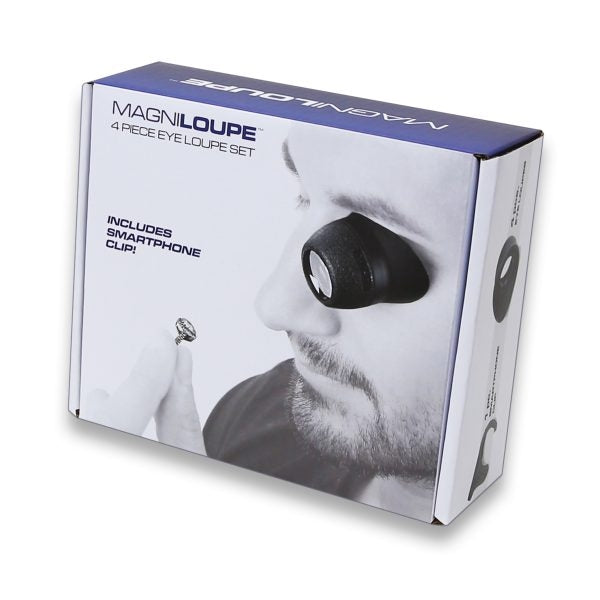 Carson MagniLoupe™ 4 delers øyelupesett med telefonklips